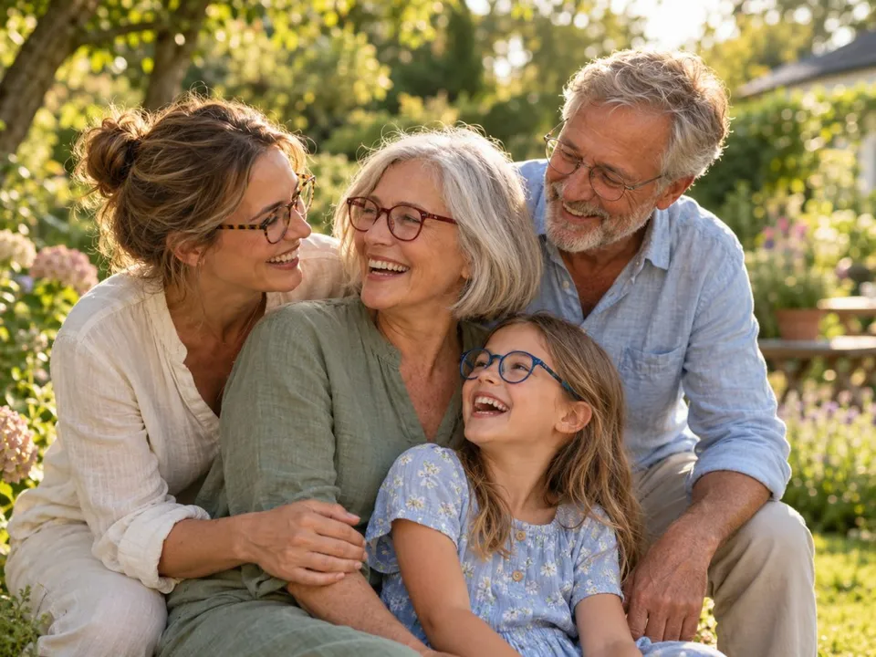Familie mit Brillen