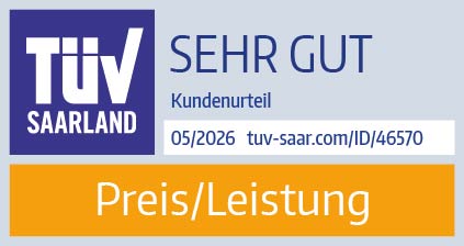 TÜV Saarland Siegel – Preis-Leistung SEHR GUT